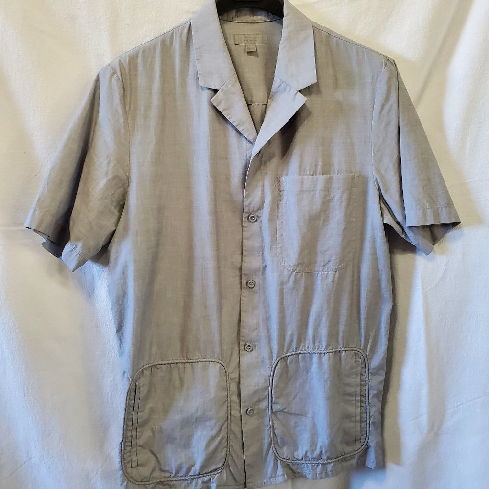 COS Light Gray Button Up Camp Shirt